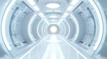Obraz premium Empty Tunnel With Light at End. Generative AI