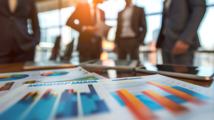 colorful pie charts and graphs on a document