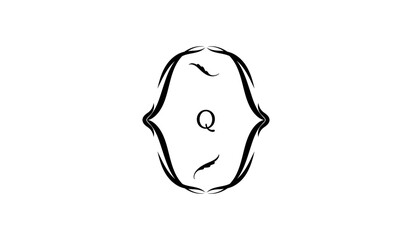 Pear Isolated on White Alphabetical Logo