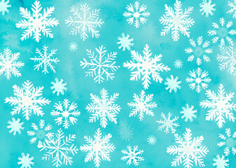 abstract winter background made of snowflakes created with generative ai technology