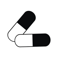 Capsule pill medicine - vector. Pill Capsule Vector Icon. The shape of the capsule is simple. Isolated on a white background. Vector illustration. Eps file 154.