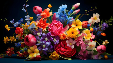 A burst of color with a mixed spring bouquet