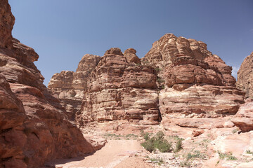 Jordan ancient Petra on a sunny winter day