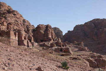 Jordan ancient Petra on a sunny winter day