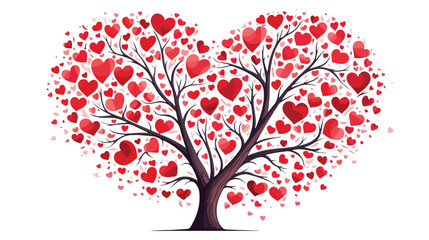 The tree of love freehand draw cartoon vector illust