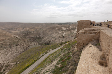 Fototapeta na wymiar Jordan landscape on a sunny winter day