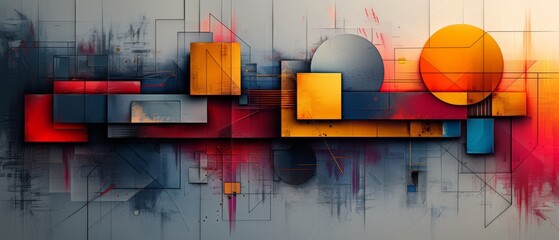 Vibrant Abstract Painting With Varied Shapes and Colors