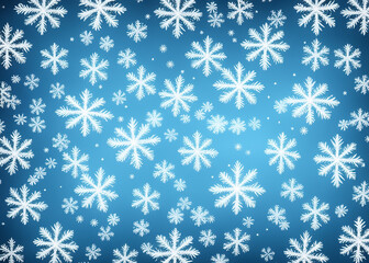 abstract winter background made of snowflakes created with generative ai technology