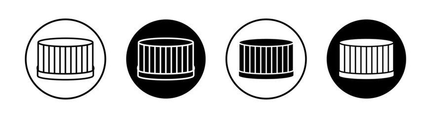 Bottle cap flat line icon set. Bottle cap Thin line illustration vector