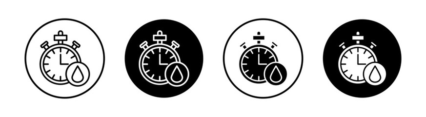 Dry time flat line icon set. Dry time Thin line illustration vector