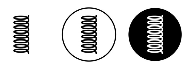 Flexible spring flat line icon set. Flexible spring Thin line illustration vector