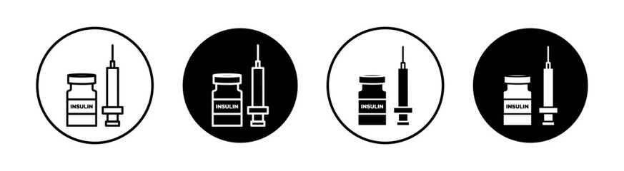 Insulin flat line icon set. Insulin Thin line illustration vector