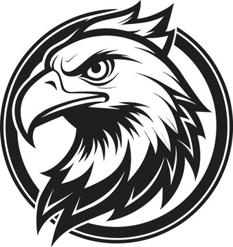 Vector logo eagle head in black color silhouette