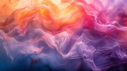 Multicolored Wave Abstract Painting. Generative AI