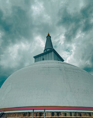 Beautiful ruwanwalisaya Sri Lankan temple in overcast weather conditions