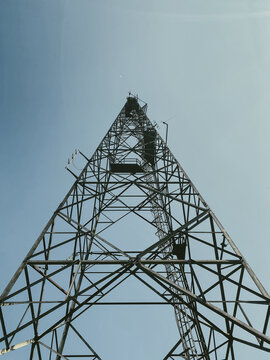 Huge communication signal tower on the top of knuckles mountain range riverston