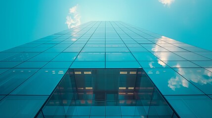 Modern Office Building With Glass Facades. Generative AI