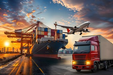 Logistics Nexus Container Cargo Freight Ship Tru