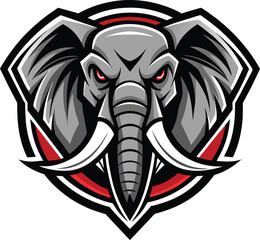 Vector logo Elephant in black silhouette