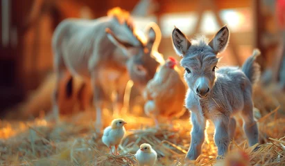 Foto auf Acrylglas Baby donkey on the farm © Sweet Sween