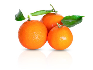 Pile of bright fresh tangerine fruits isolated on transparent background png file. Tangerines or mandarines on transparent background