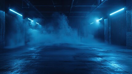 Dark Empty Street on Dark Blue Background: An Empty, GENERATIVE AI