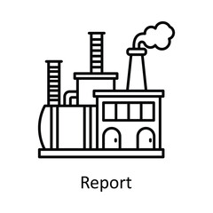 Naklejka premium Report vector outline icon design illustration. Manufacturing units symbol on White background EPS 10 File