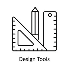 Design Tools  vector outline icon design illustration. Manufacturing units symbol on White background EPS 10 File