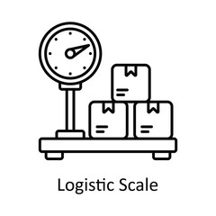 Logistic Scale vector outline icon design illustration. Manufacturing units symbol on White background EPS 10 File