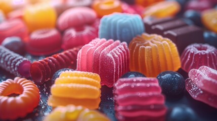 Colorful Assortment of Sugar-Coated Candies