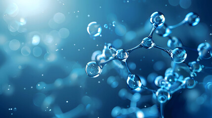 chemical structure abstract background, molecules - obrazy, fototapety, plakaty