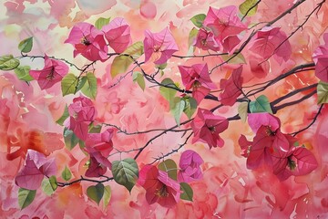 Pink Symphony Bougainvilleas Melodious Beauty