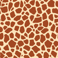 Abstract giraffe seamless pattern - Animal skin texture, cute modern geometric background, brown