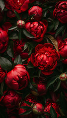 Red Roses with Leaves