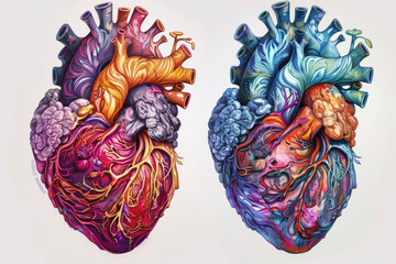 Naklejka premium Surreal Anatomical Heart Illustration