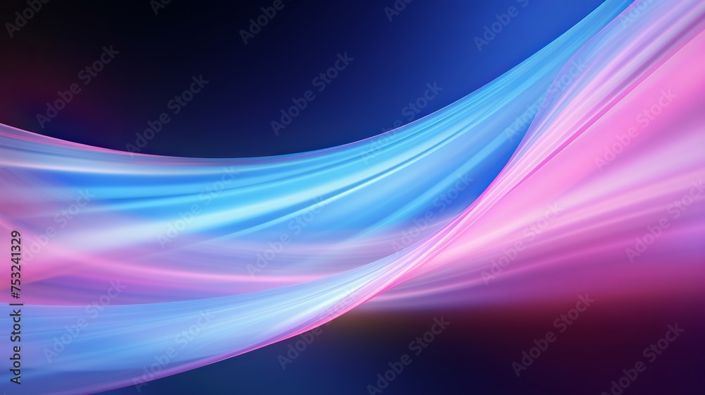 Wall mural Vector illustration showcases a blue and pink spinning light with a long time exposure motion blur effect.