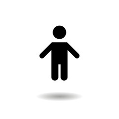 Man black icon. Vector symbol