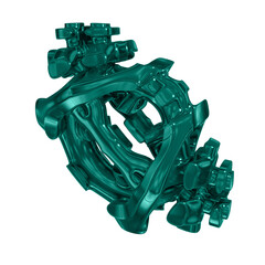 Metal abstract shape, 3d render © neurostructure