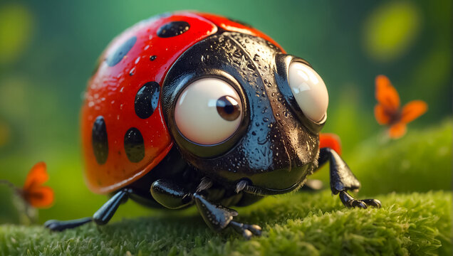 cartoon ladybug cute insect