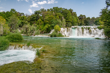 Fototapeta na wymiar Waterfall in Krka National Park