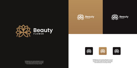 Abstract beauty flower logo design template.