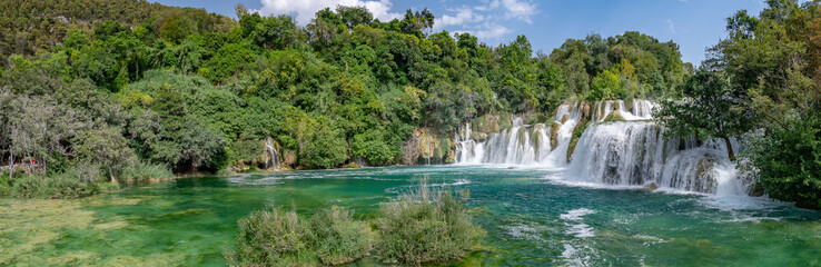 Fototapeta na wymiar Waterfall in Krka National Park