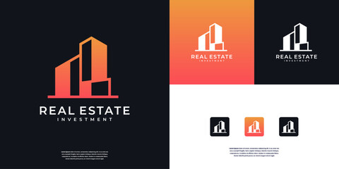 Fototapeta premium Building real estate logo design template.