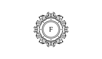 Decorative Round Ornament Alphabetical Logo