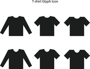 T-shirt vector icon set. Clothing glyph symbol. Tee logo for mobile concept and web design.