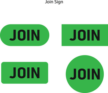 join sign set on white background
