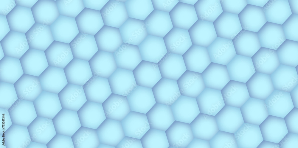 Wall mural Background of hexagons. Simple colorful hexagon background. Seamless blue hexagon background