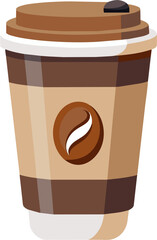 coffee cup with beans symbol element vector graphic illustration