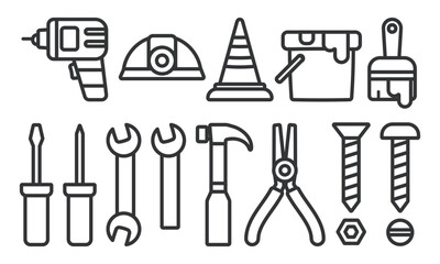 Obraz premium 色々な工具のイラストセット