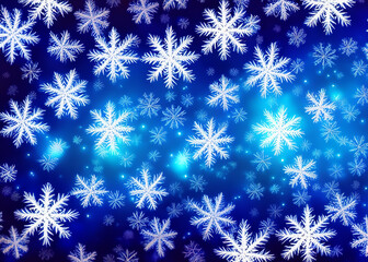 abstract winter background made of snowflakes created with generative ai technology